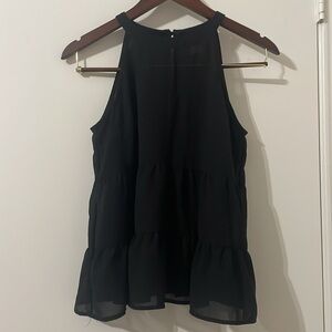 Monteau Black Tiered Halter Tank Top
